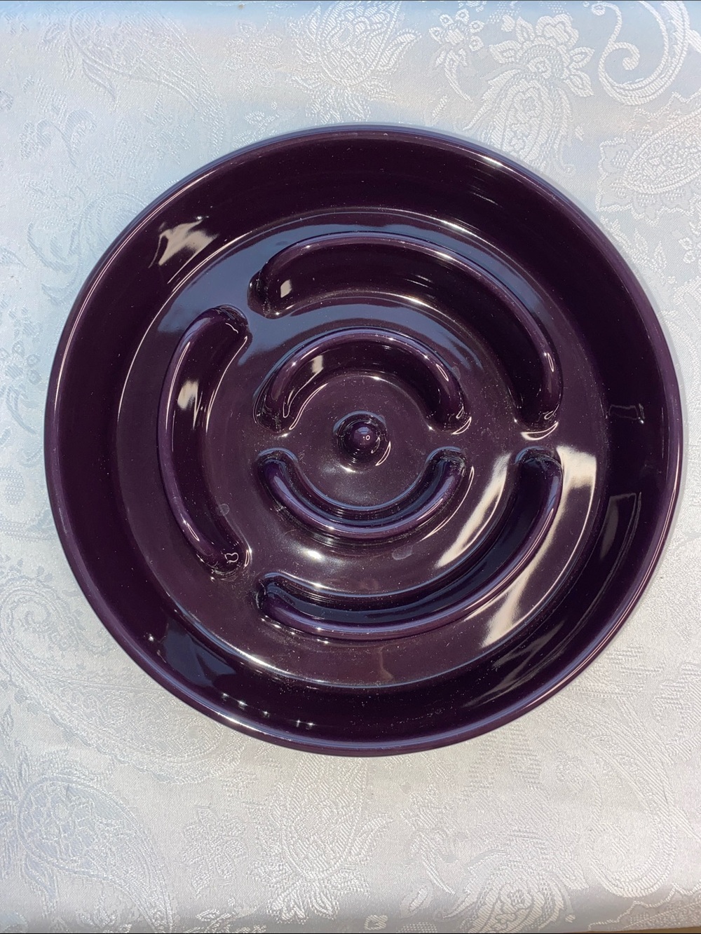 Le Tauci ceramic slow feeder dog bowl, deep purple